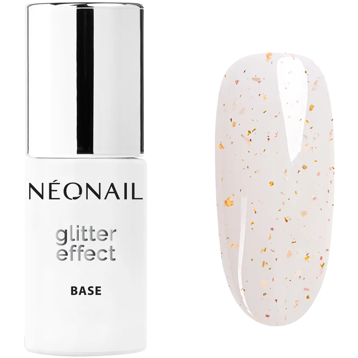 

Neonail Glitter Effect Base нюдовая блестящая гибридная база для ногтей, 7,2 мл