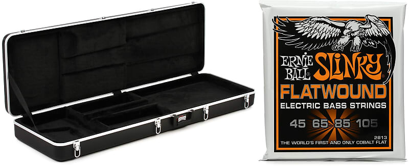 

Gator GC-Bass Deluxe Формованный ABS корпус для электробас-гитары в комплекте с Ernie Ball 2813 Hybrid Slinky Flatwound Electric Bass Guitar Strings - .045-.105 Ernie Ball + Gator P02813=1 GC-Bass=1