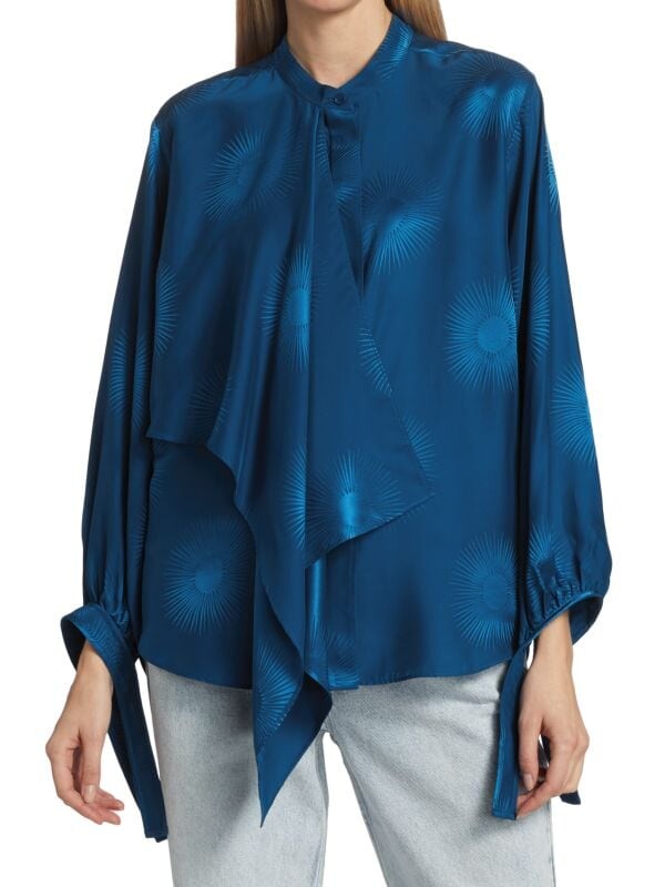 

Блузка Stella McCartney с оборками спереди Sunburst, голубой