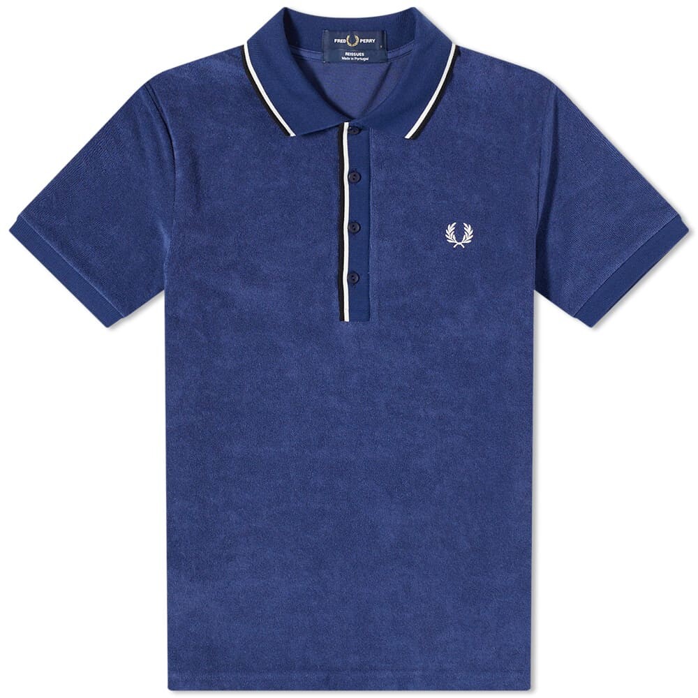 

Футболка Fred Perry Towelling Twin Tipped Shirt, Синий