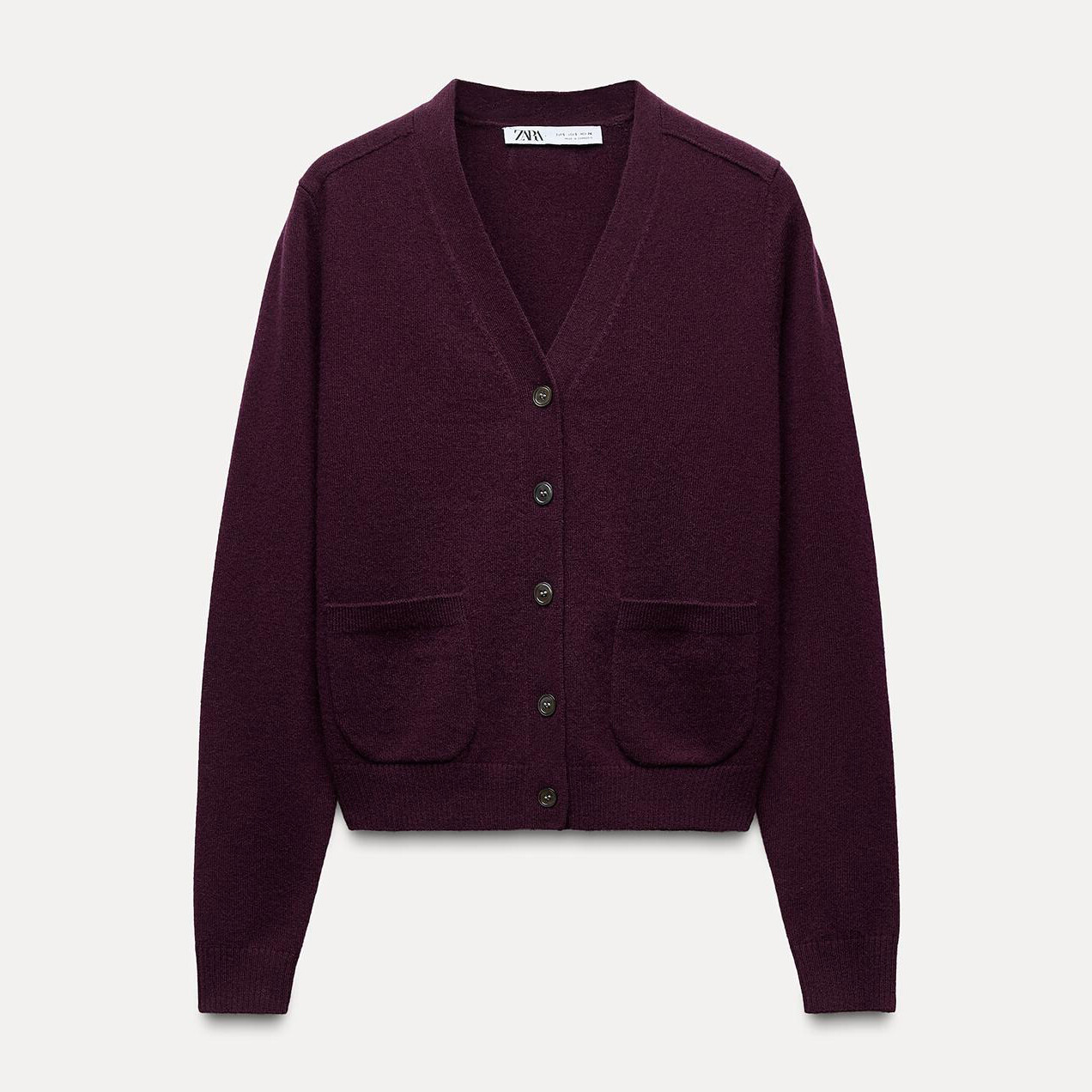 

Кардиган Zara by Carlyne Cerf Wool Basic, баклажановый