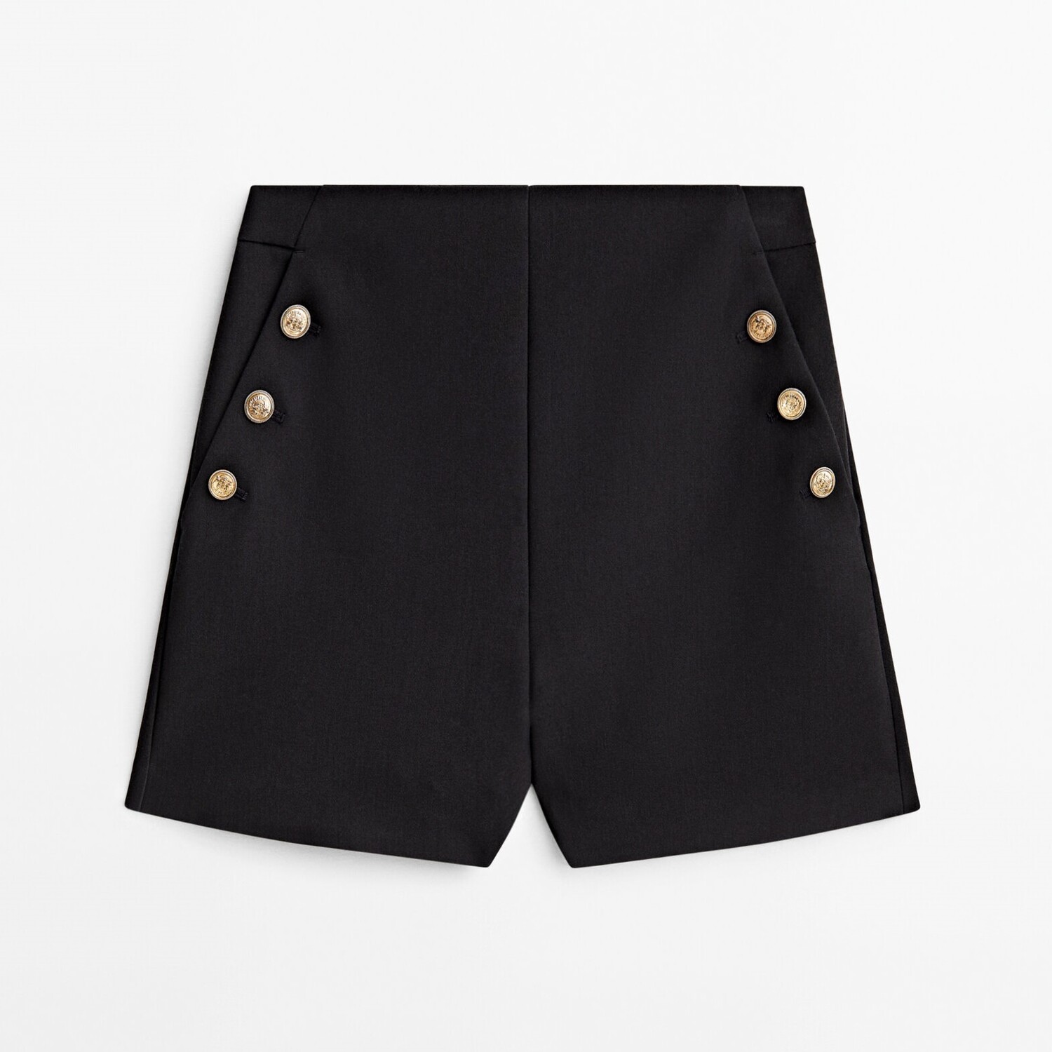 

Шорты бермуды Massimo Dutti With Button Details, черный