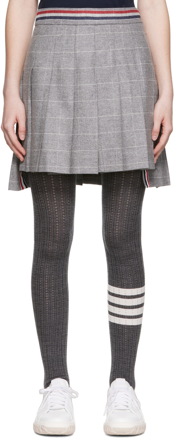 

Серая мини-юбка со складками Thom Browne