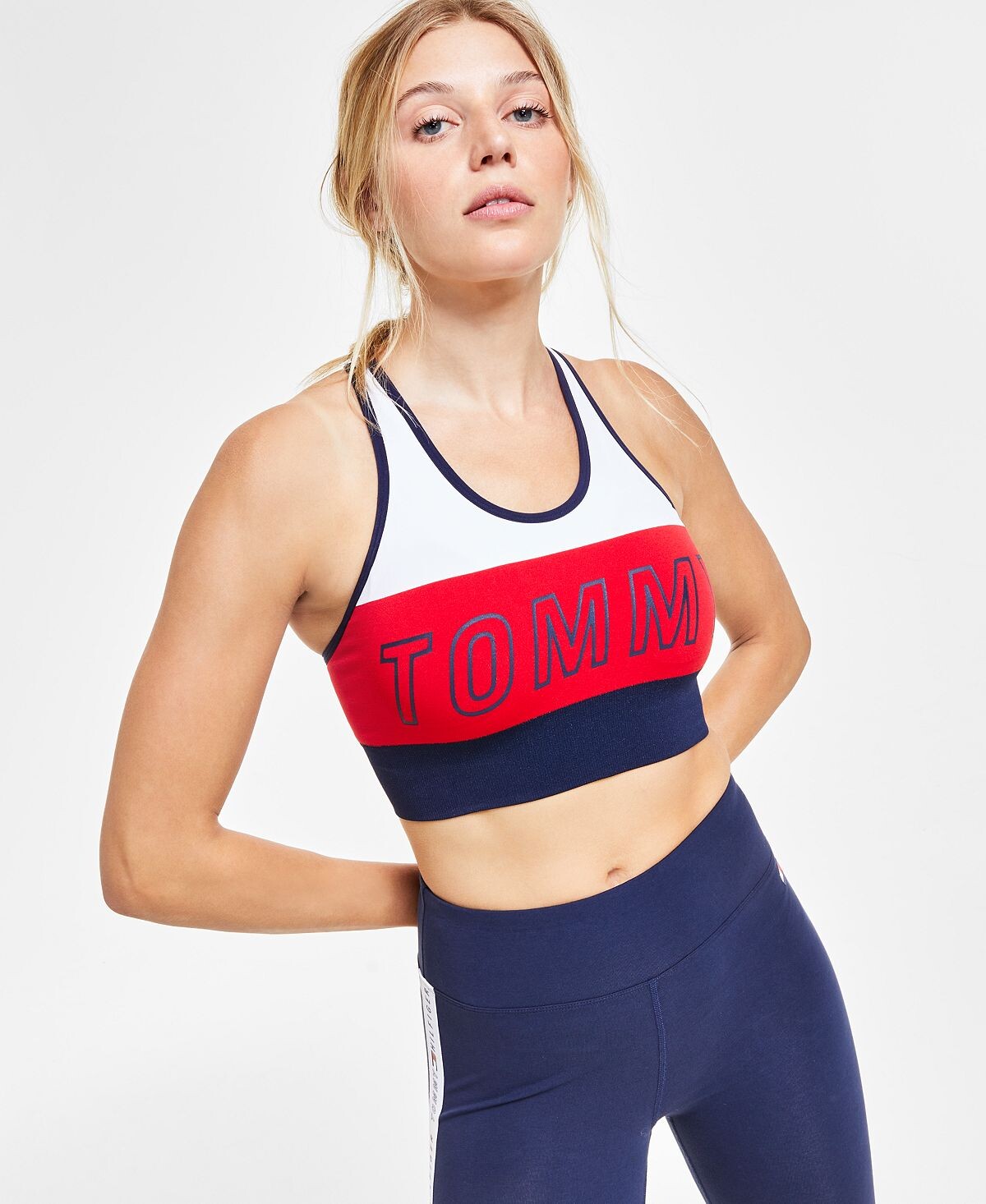 

Ударопрочный спортивный бюстгальтер с цветными блоками Tommy Hilfiger, мульти