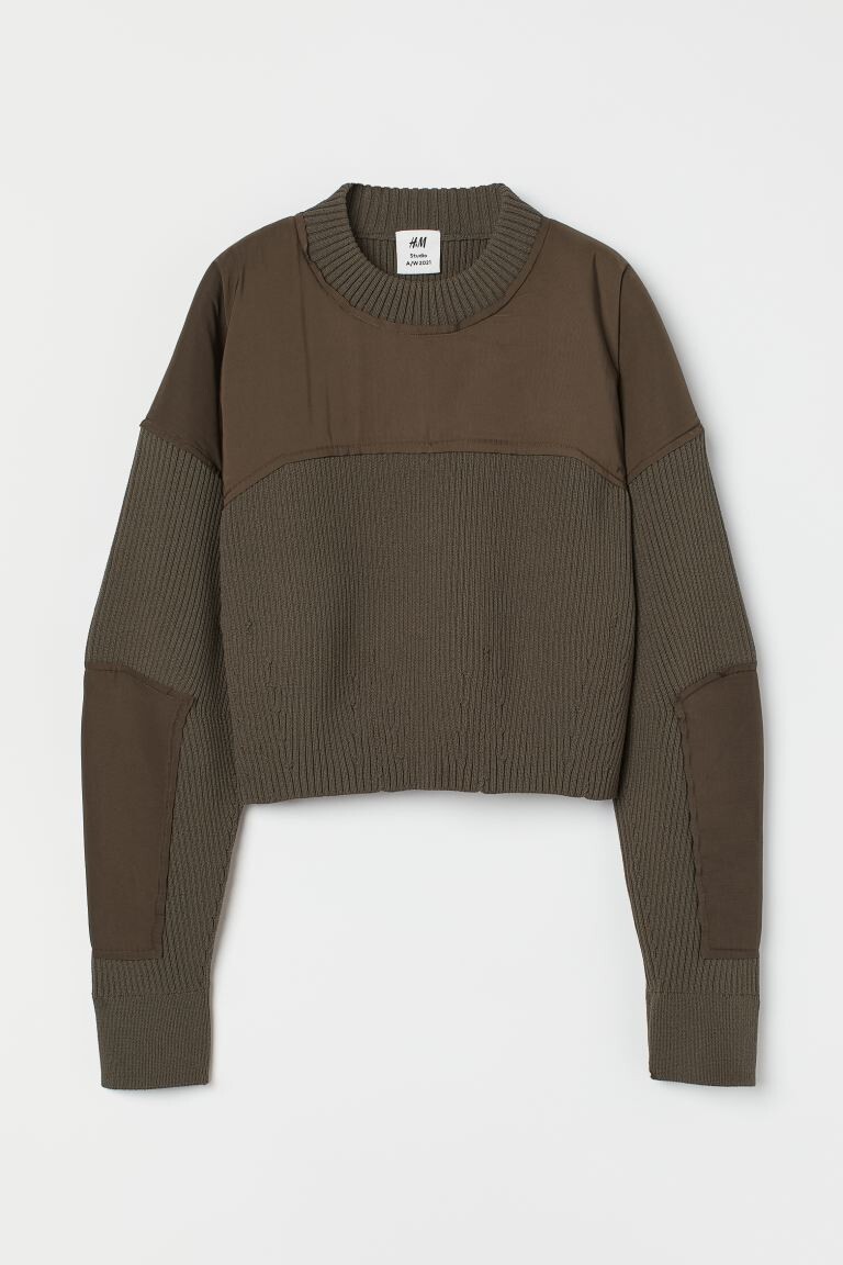 

Короткий свитер H&M, хаки зеленый