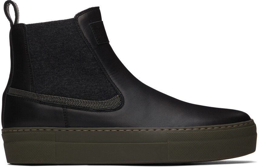 

Черные кожаные ботильоны Brunello Cucinelli
