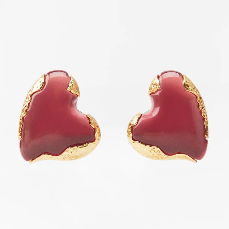 

Серьги Zara Heart, золотистый/красный