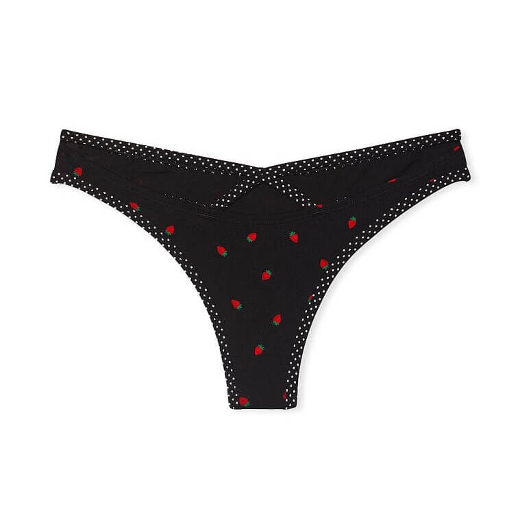 

Трусики-стринги Victoria's Secret Stretch Cotton Strappy, черный