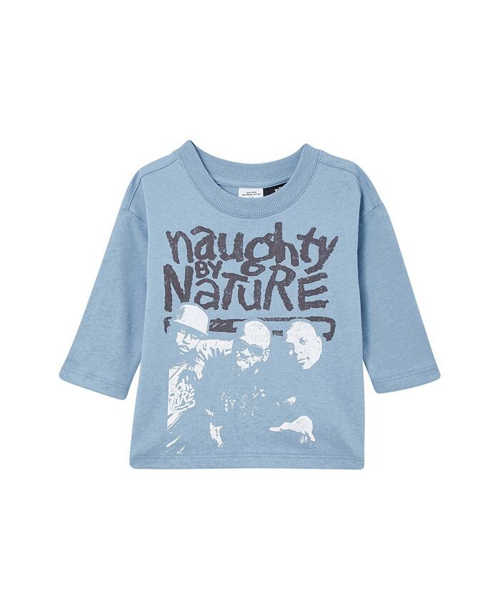 Футболка Naughty by Nature с длинными рукавами для мальчиков и девочек COTTON ON, синий arias elegance andie 40 см с аксессуарами сине серый