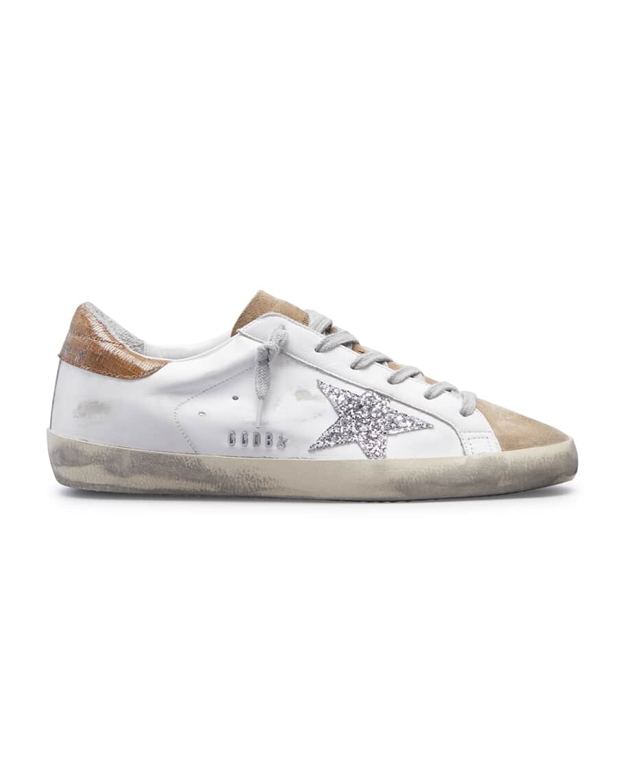 

Низкие кроссовки Superstar из смешанной кожи с блестками Golden Goose