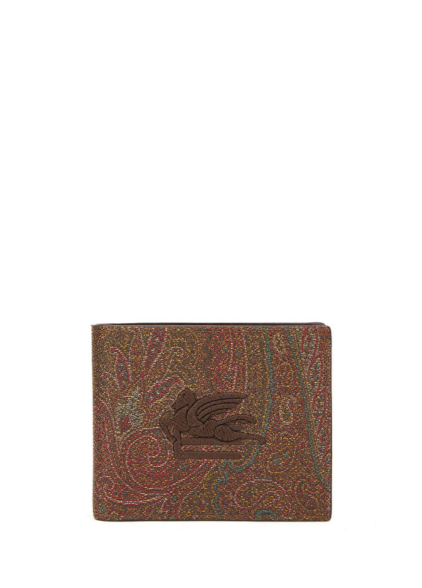 

Коричневый мужской кошелек с логотипом Etro