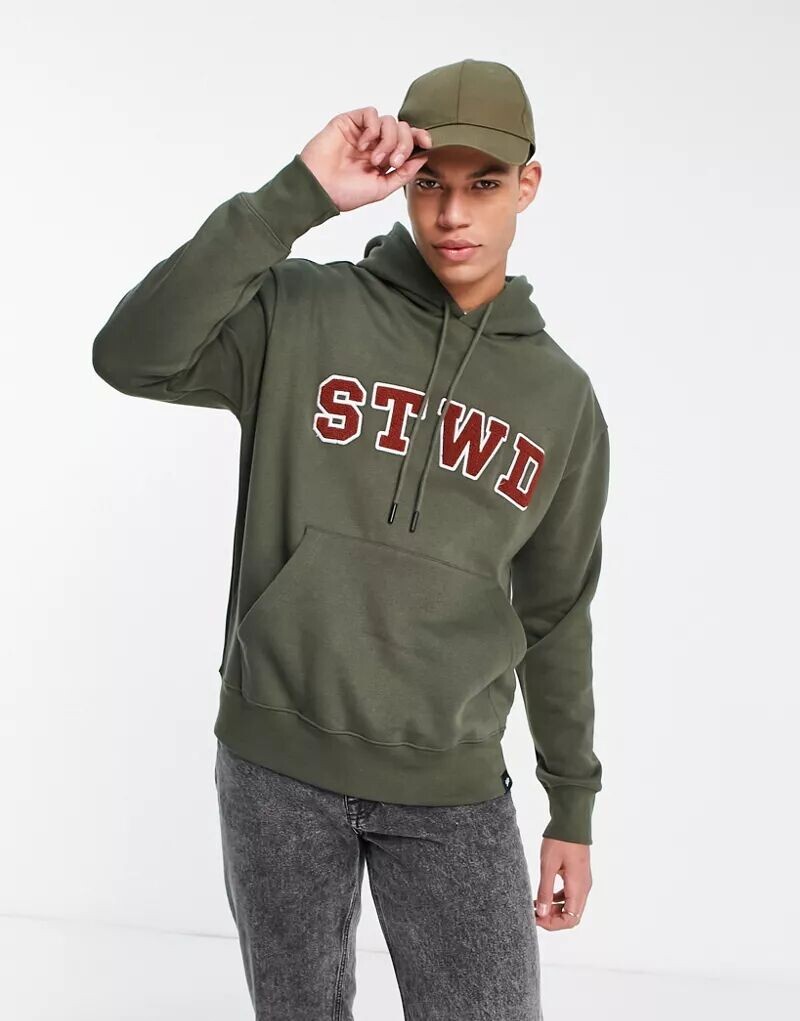 

Худи цвета хаки Pull&Bear STWD