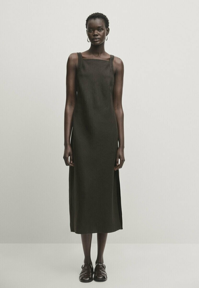 

Платье макси Massimo Dutti, цвет dark brown