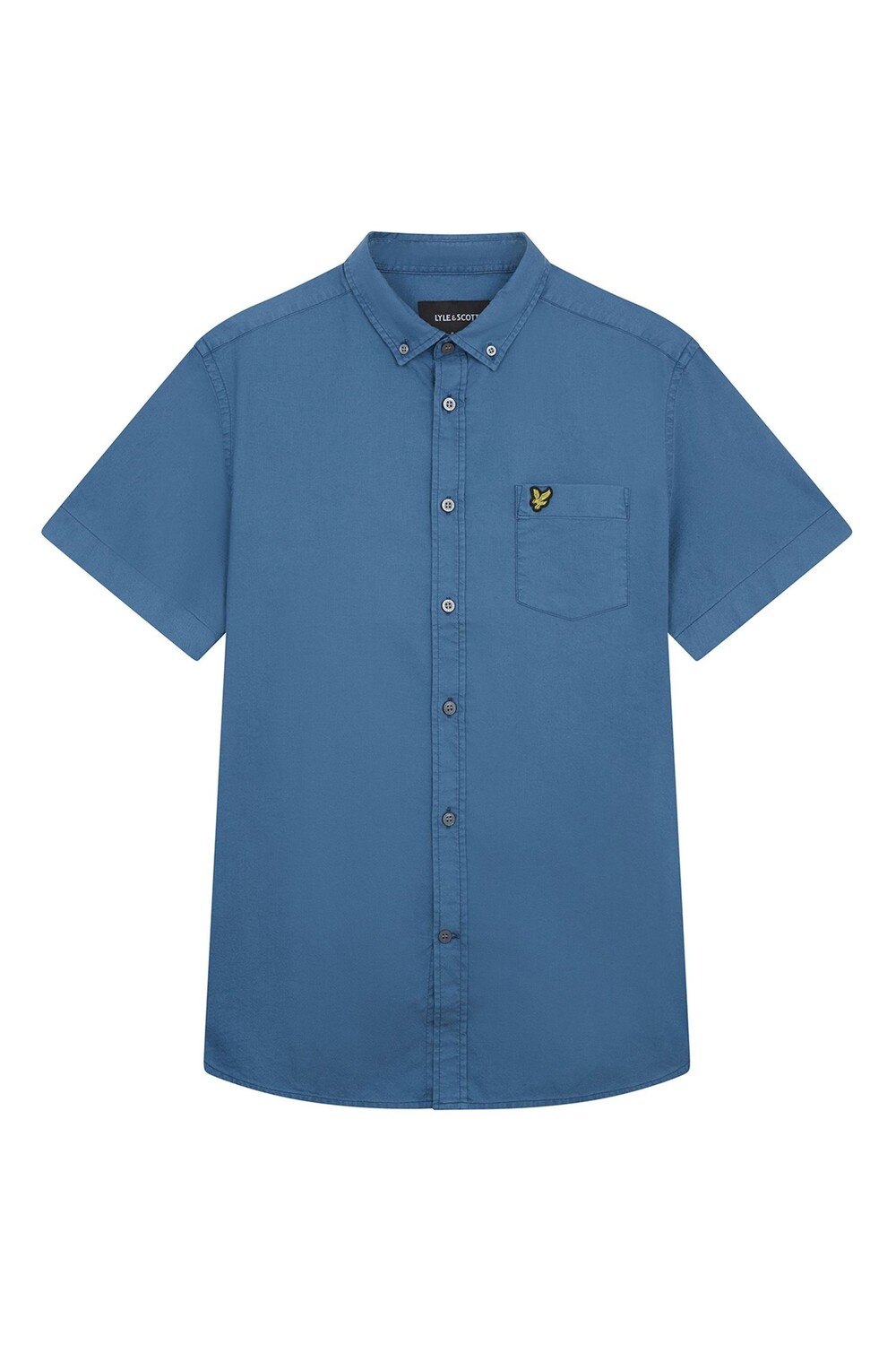 

Оксфордская рубашка с короткими рукавами выцветшего цвета Lyle & Scott, синий