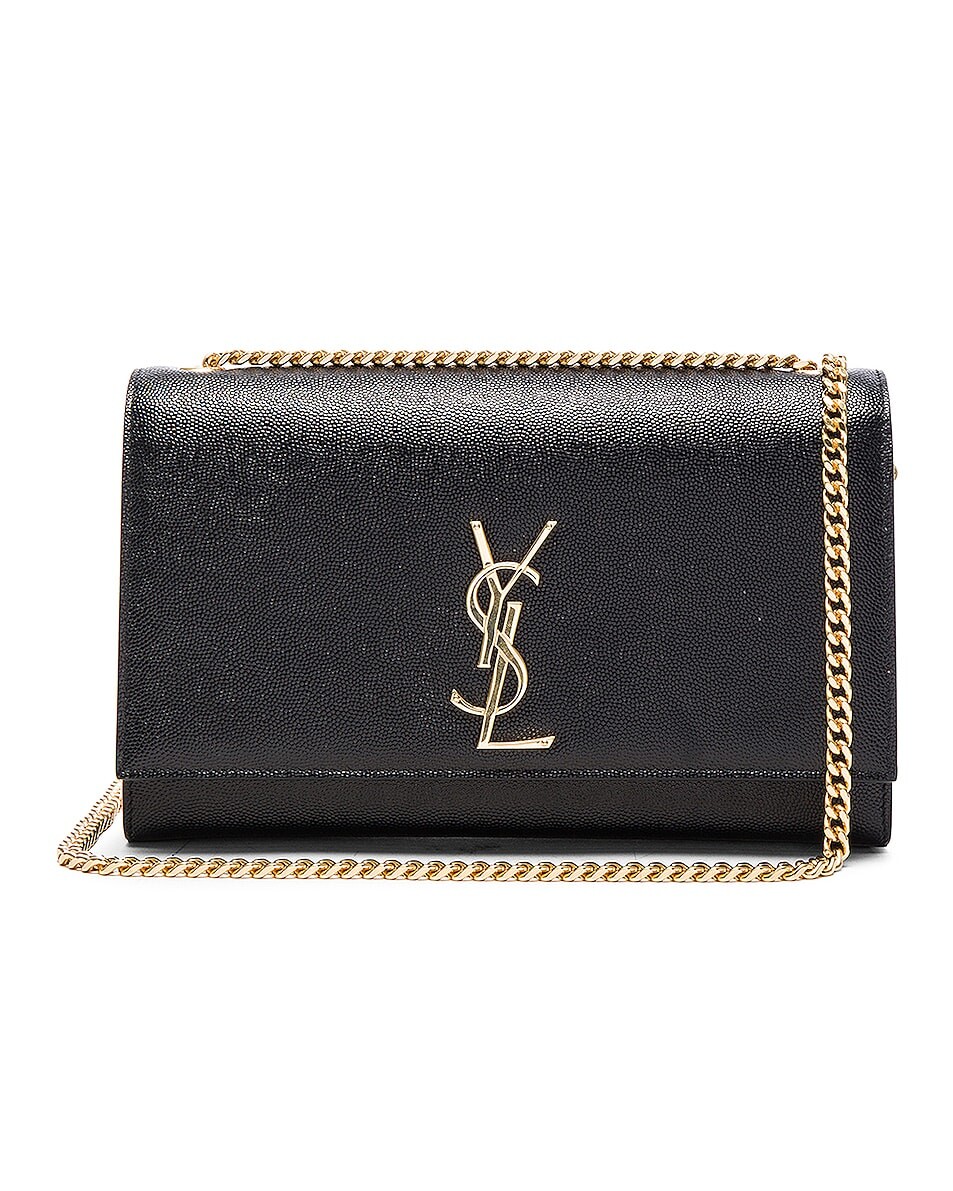 

Средняя сумка-цепочка Kate с монограммой Saint Laurent, черный