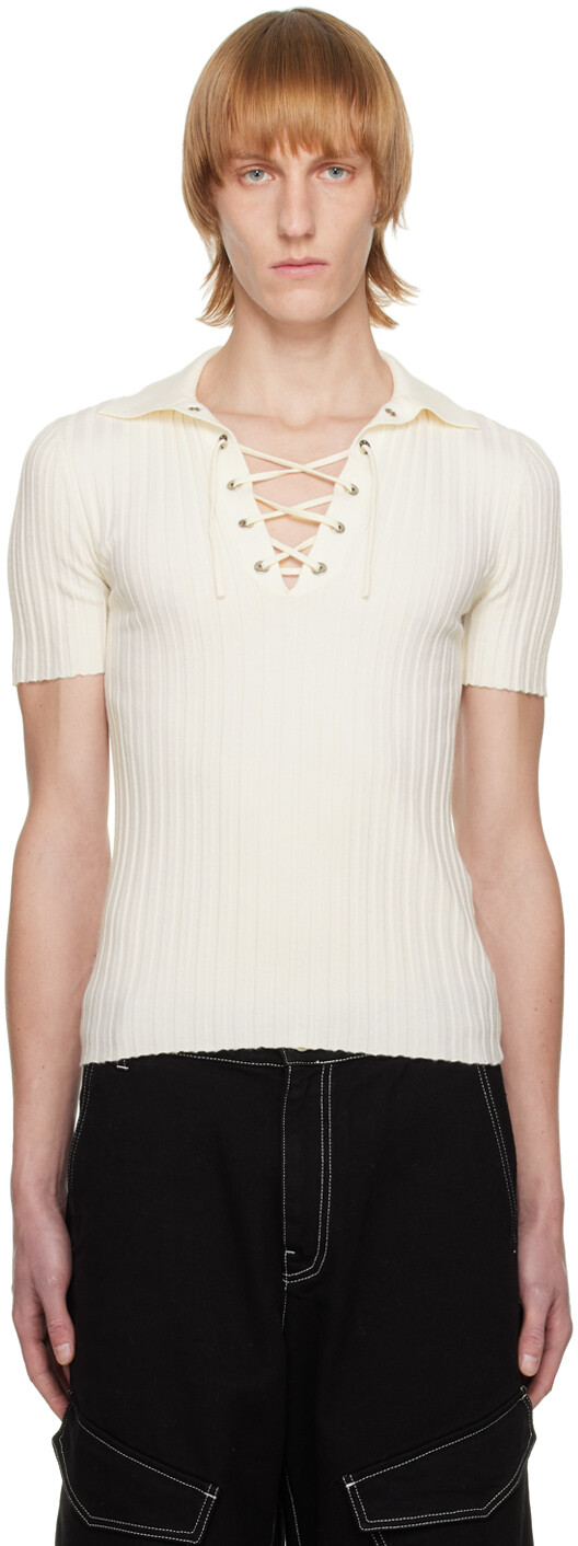 

Эксклюзивное поло Off-White на шнуровке SSENSE Dion Lee