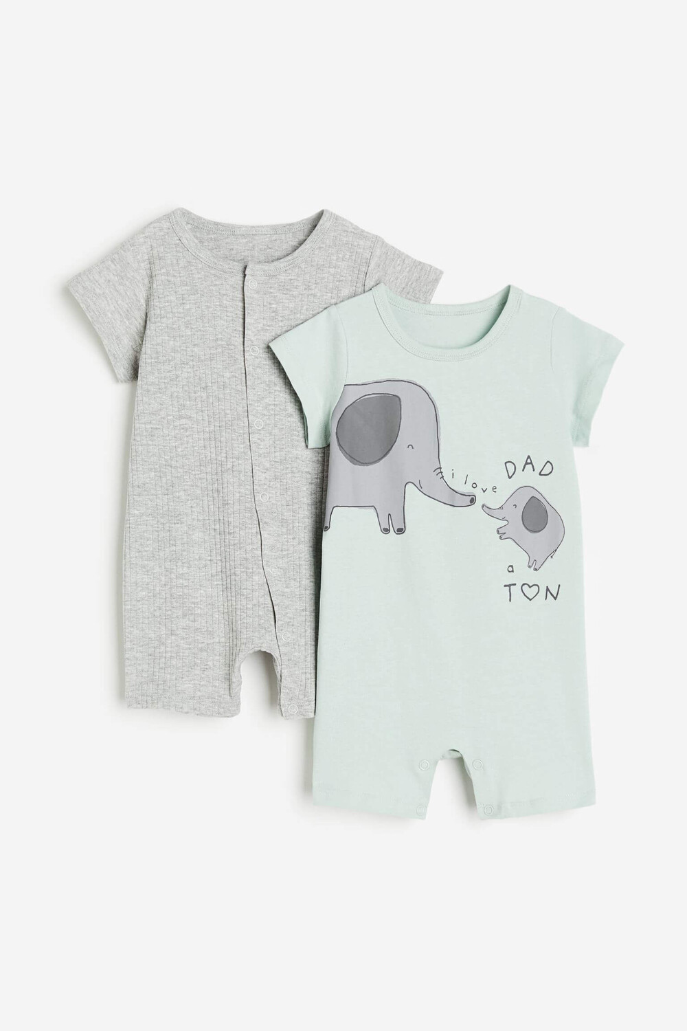 

Комплект детских пижам H&M Cotton, 2 предмета, серый/светло-зеленый