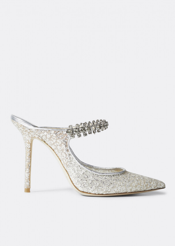 

Мюли JIMMY CHOO Bing mules, серебряный