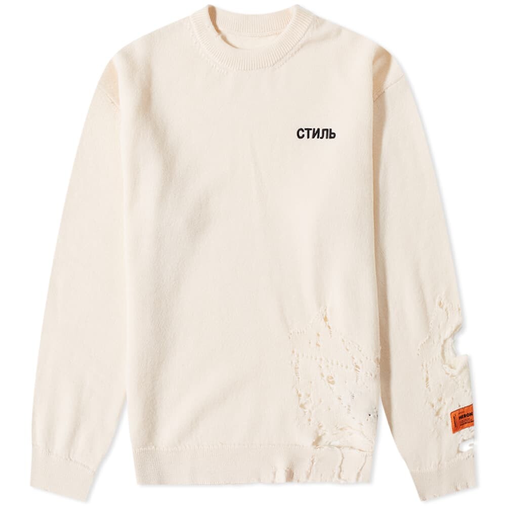 

Джемпер Heron Preston Shredded CTNMB Knit Crew Sweat, Белый