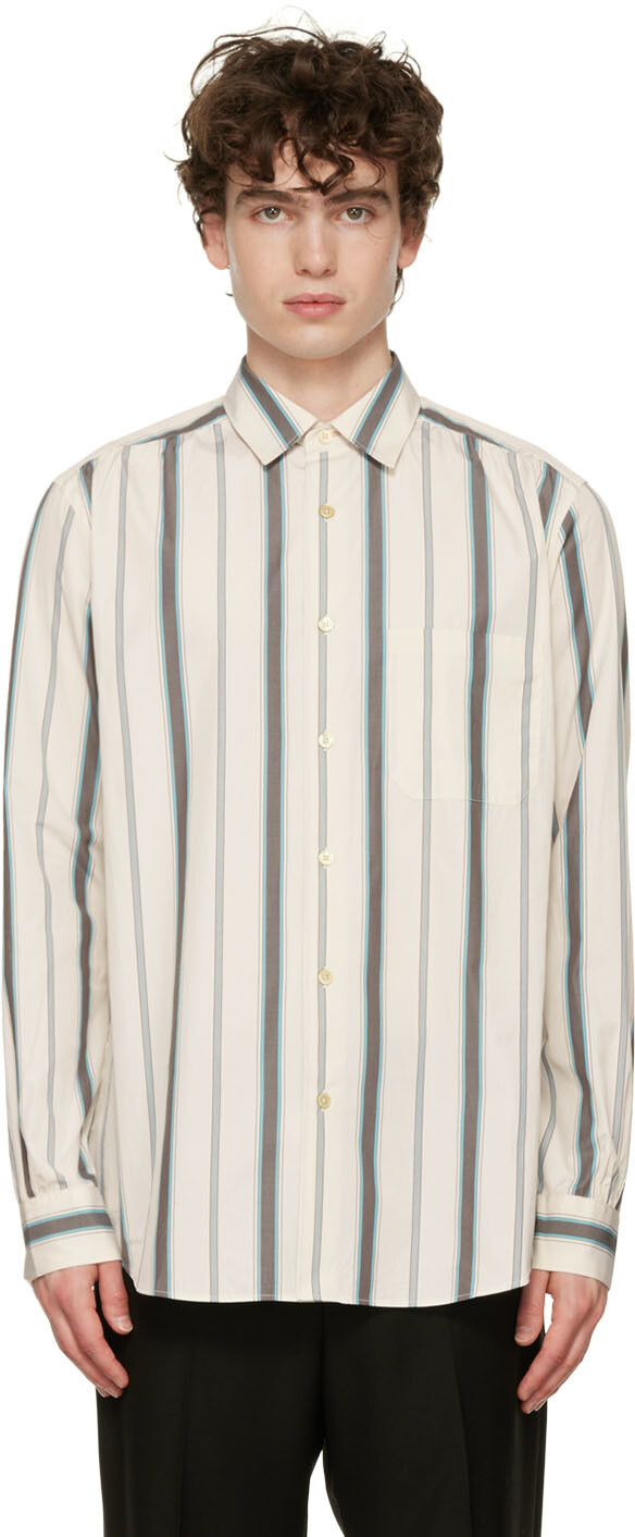

Белая полосатая рубашка Paul Smith