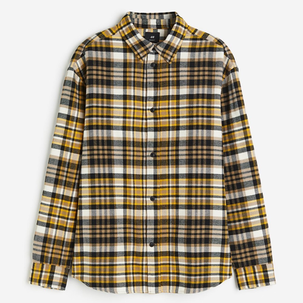 

Рубашка H&M Loose Fit Flannel, желтый