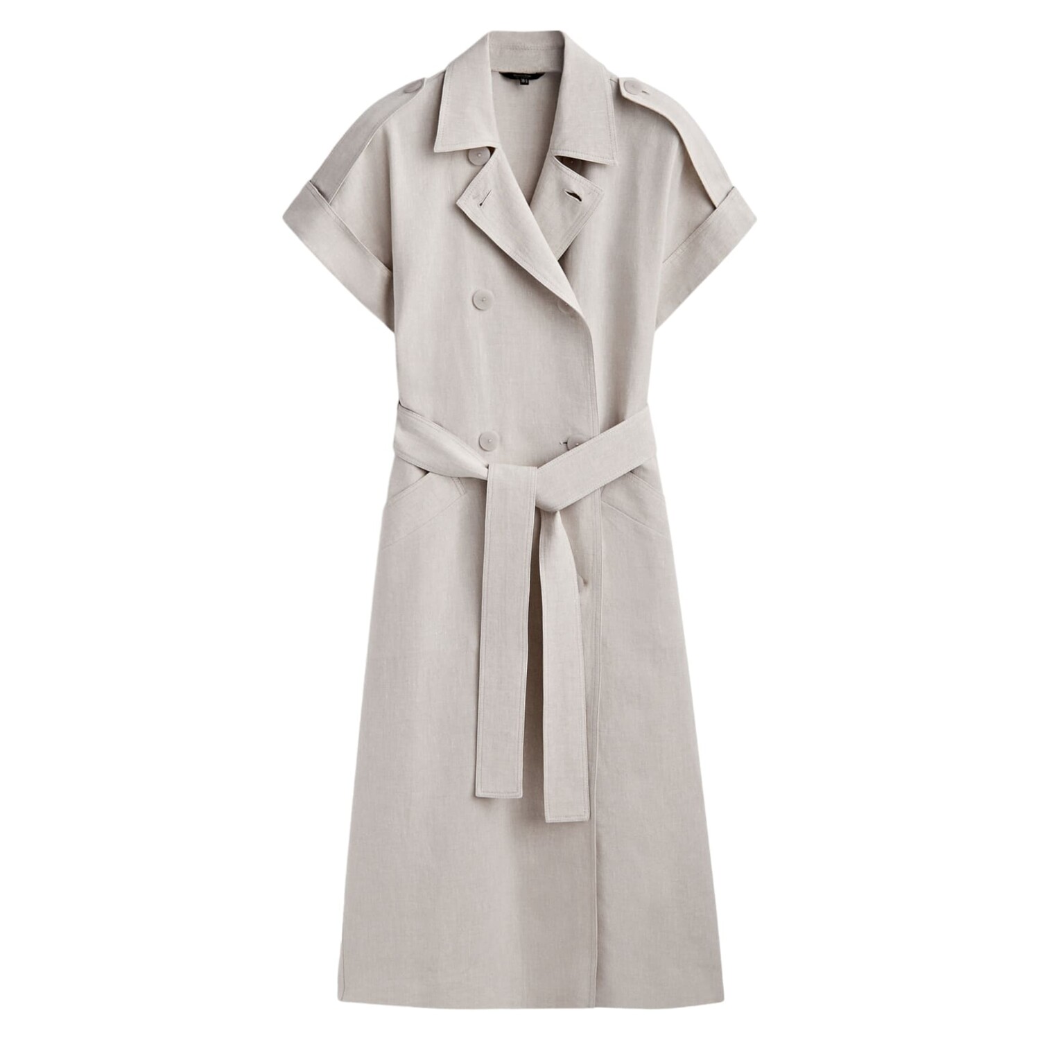 

Платье-тренч Massimo Dutti Linen Blend With Belt, кремовый