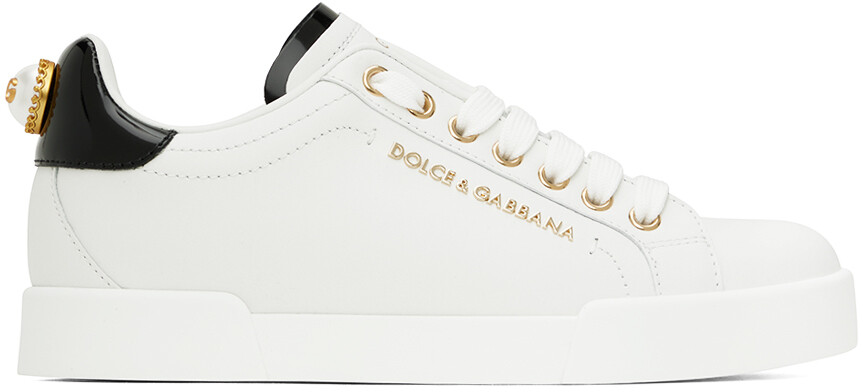 

Бело-золотые кроссовки Portofino Dolce & Gabbana