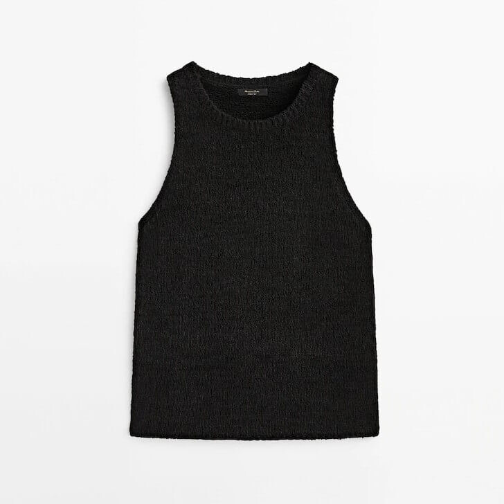 

Топ Massimo Dutti Black Knit, черный