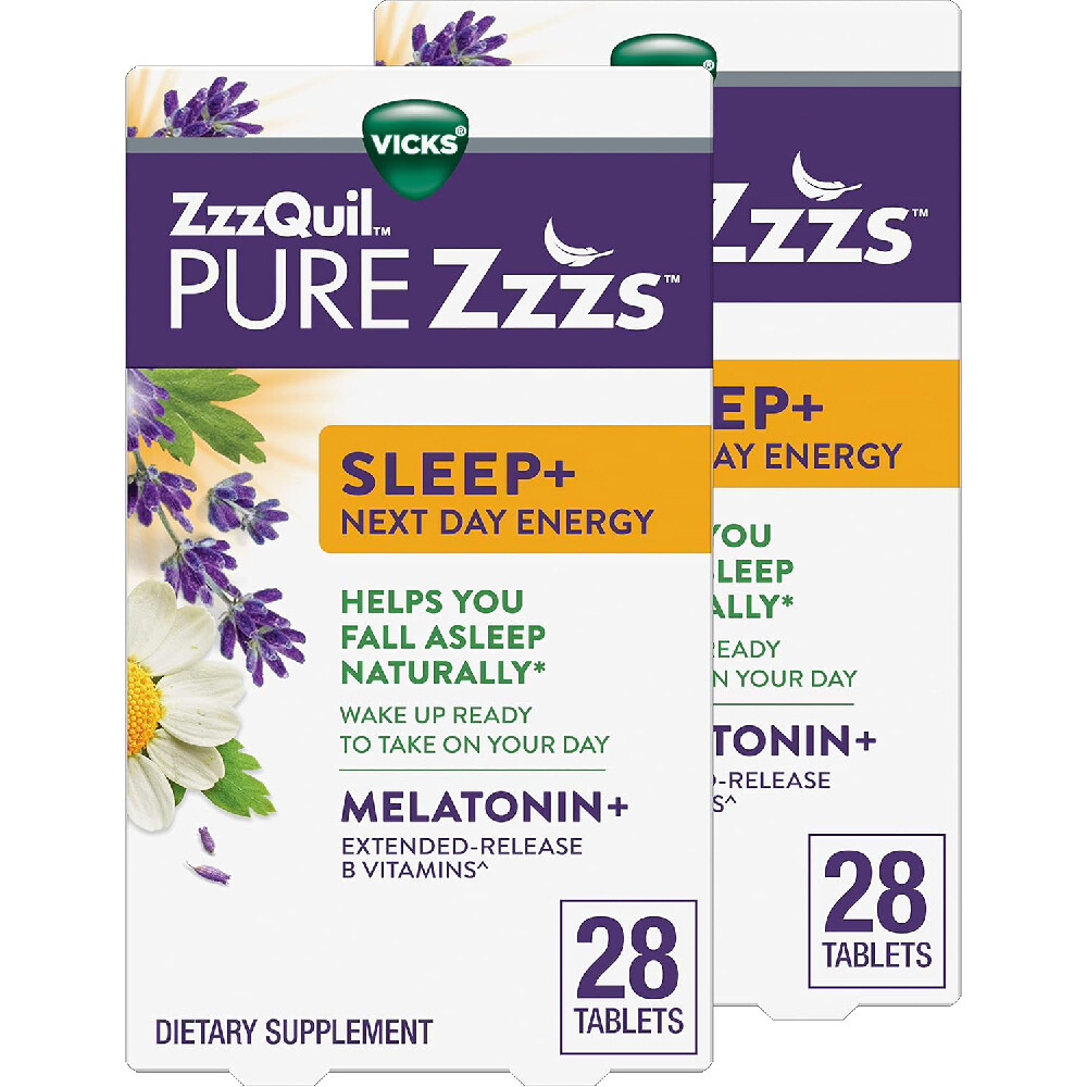 

Мелатонин+ витамин B ZzzQuil Vicks Pure Zzzs Sleep+ Next Day Energy, 2x28 капсул