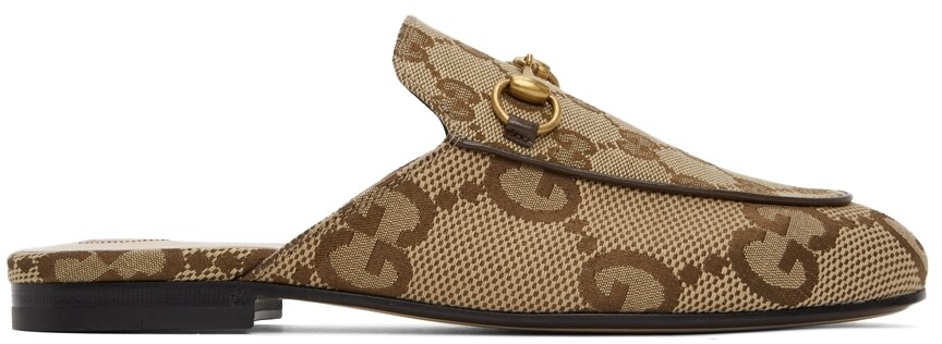 

Бежевые лоферы Jumbo GG Princetown Gucci, Бежевый
