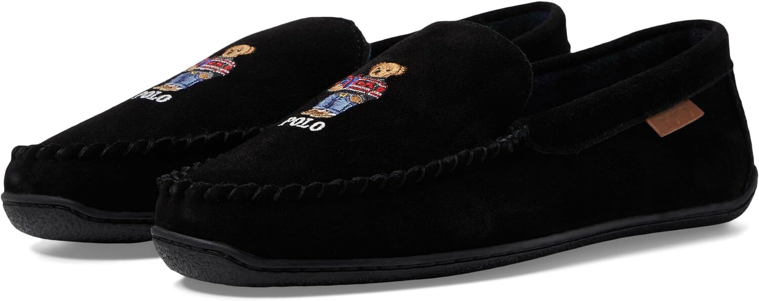 

Тапочки Polo Ralph Lauren Brenan Holiday Bear Suede Moccasin Slipper, черный