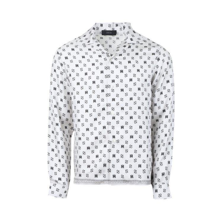 

Рубашка Amiri MA Repeat Logo Long-Sleeve Camp Shirt 'White', белый