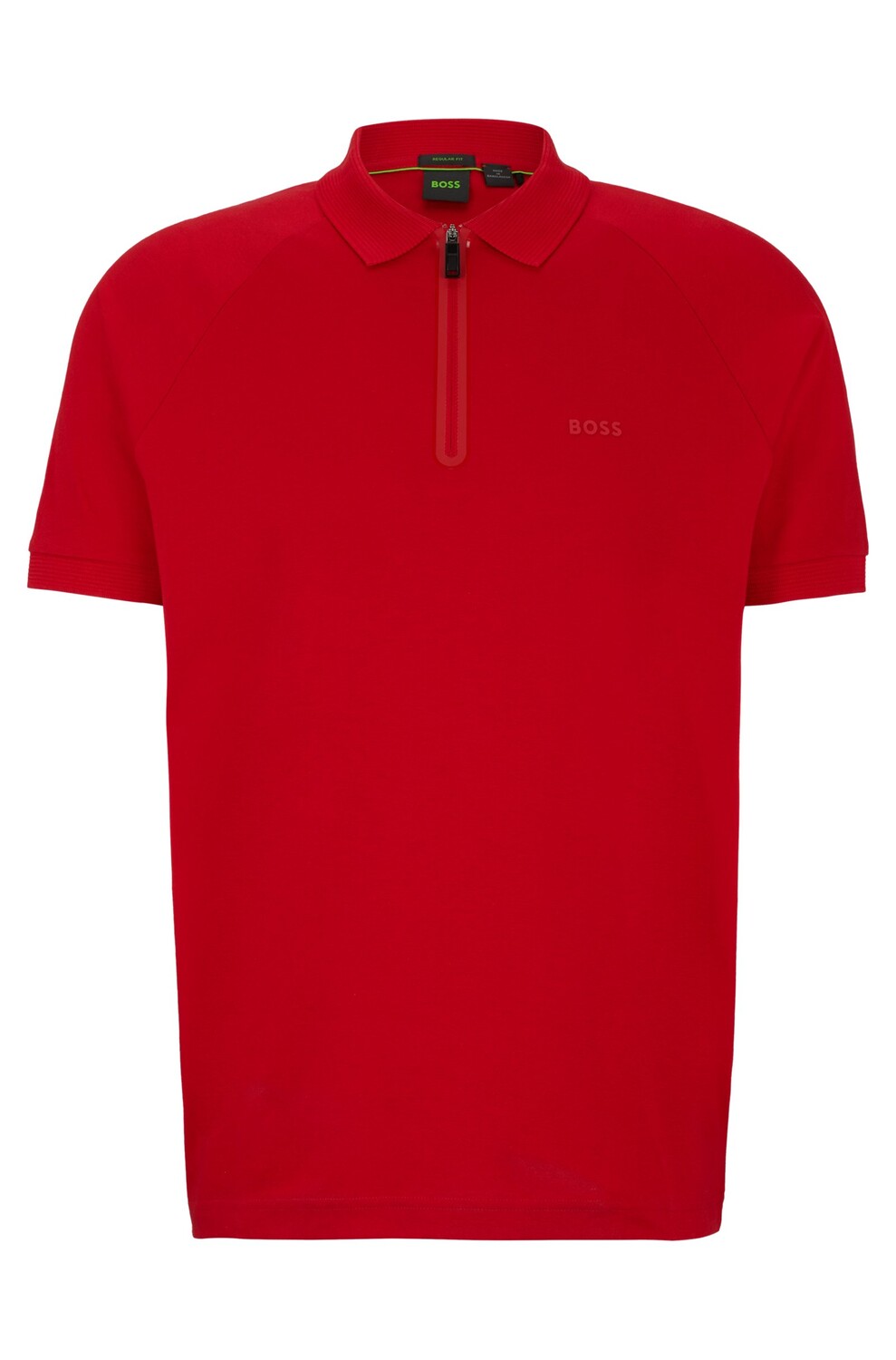 

Футболка поло Boss Interlock-cotton Regular-fit With Zip Placket, красный