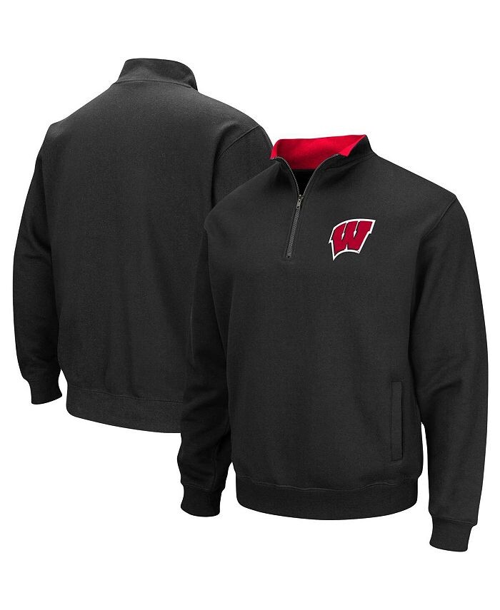 

Мужская черная куртка с молнией четверти Wisconsin Badgers Big and Tall Tortugas Colosseum, черный