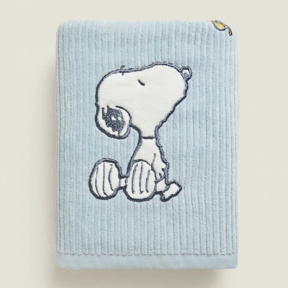 

Детское полотенце Zara Home Peanuts, голубой/белый/синий