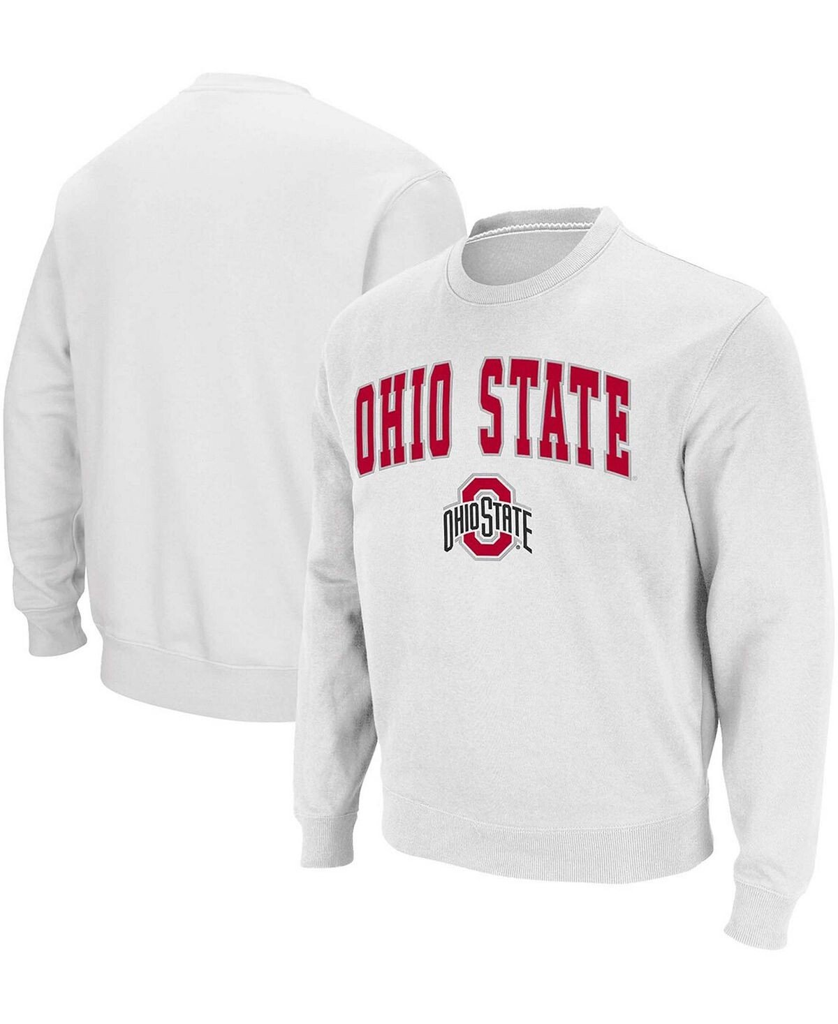 

Мужская белая толстовка из саржевого пуловера с логотипом команды ohio state buckeyes team arch tackle Colosseum, белый