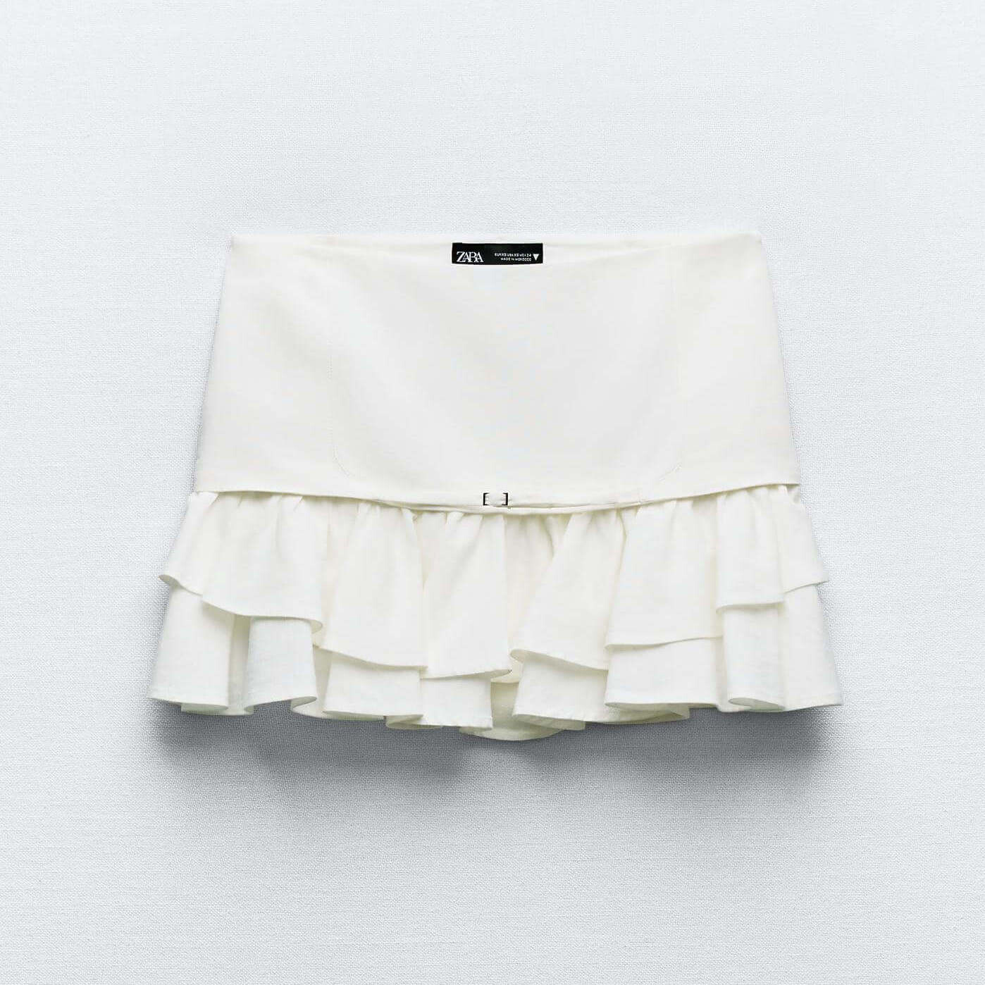 

Юбка-мини Zara Frilled, экрю