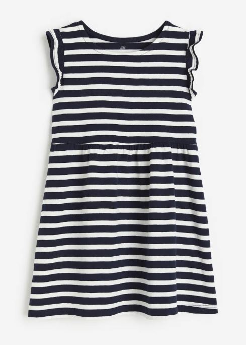 цена Платье с принтом в полоску H&M Striped Print, темно-синий