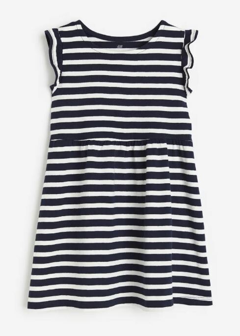 

Платье с принтом в полоску H&M Striped Print, темно-синий