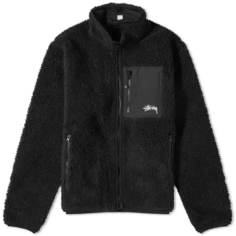 Флисовая куртка Stussy Sherpa Reversible Fleece, черный