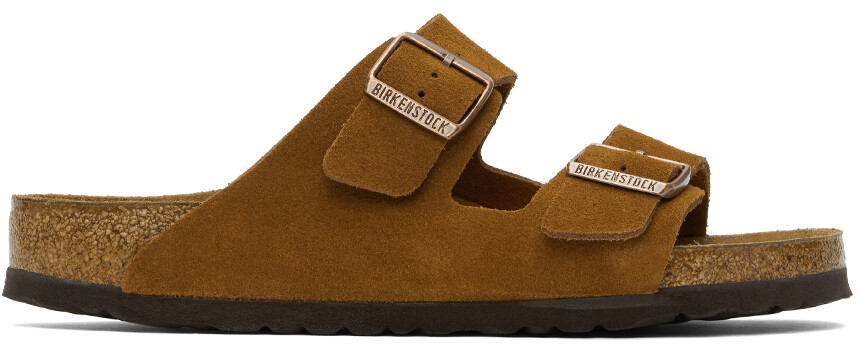 

Светло-коричневые замшевые сандалии Arizona с мягкой стелькой Birkenstock