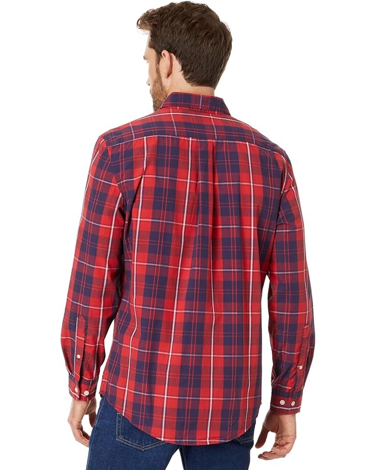 

Рубашка U.S. POLO ASSN. Long Sleeve Yarn-Dye Poplin Large Plaid Woven Shirt, цвет Rythmic Red