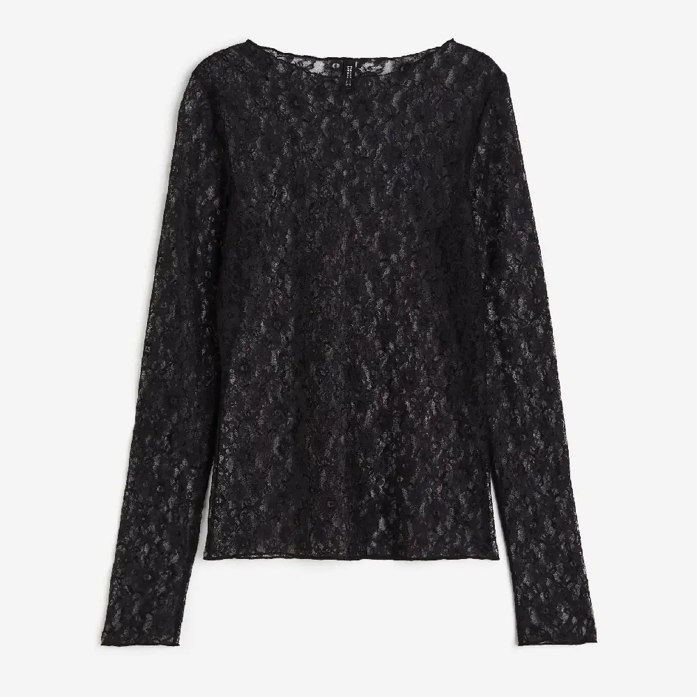 

Топ H&M Sheer Lace, черный