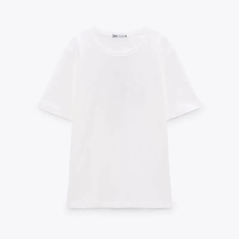 

Футболка с аппликацией на спине Zara Crochet With Patch, белый