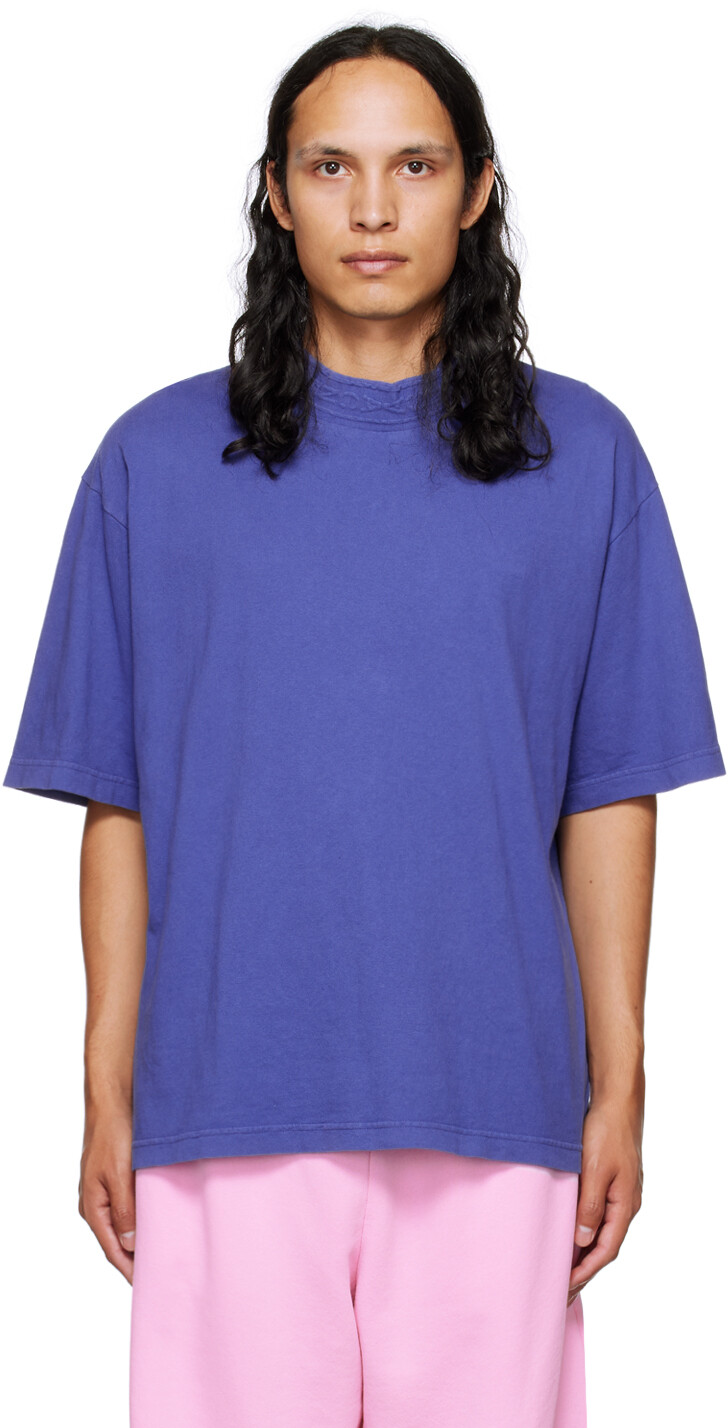 

Синяя футболка с тиснением Acne Studios, Синий