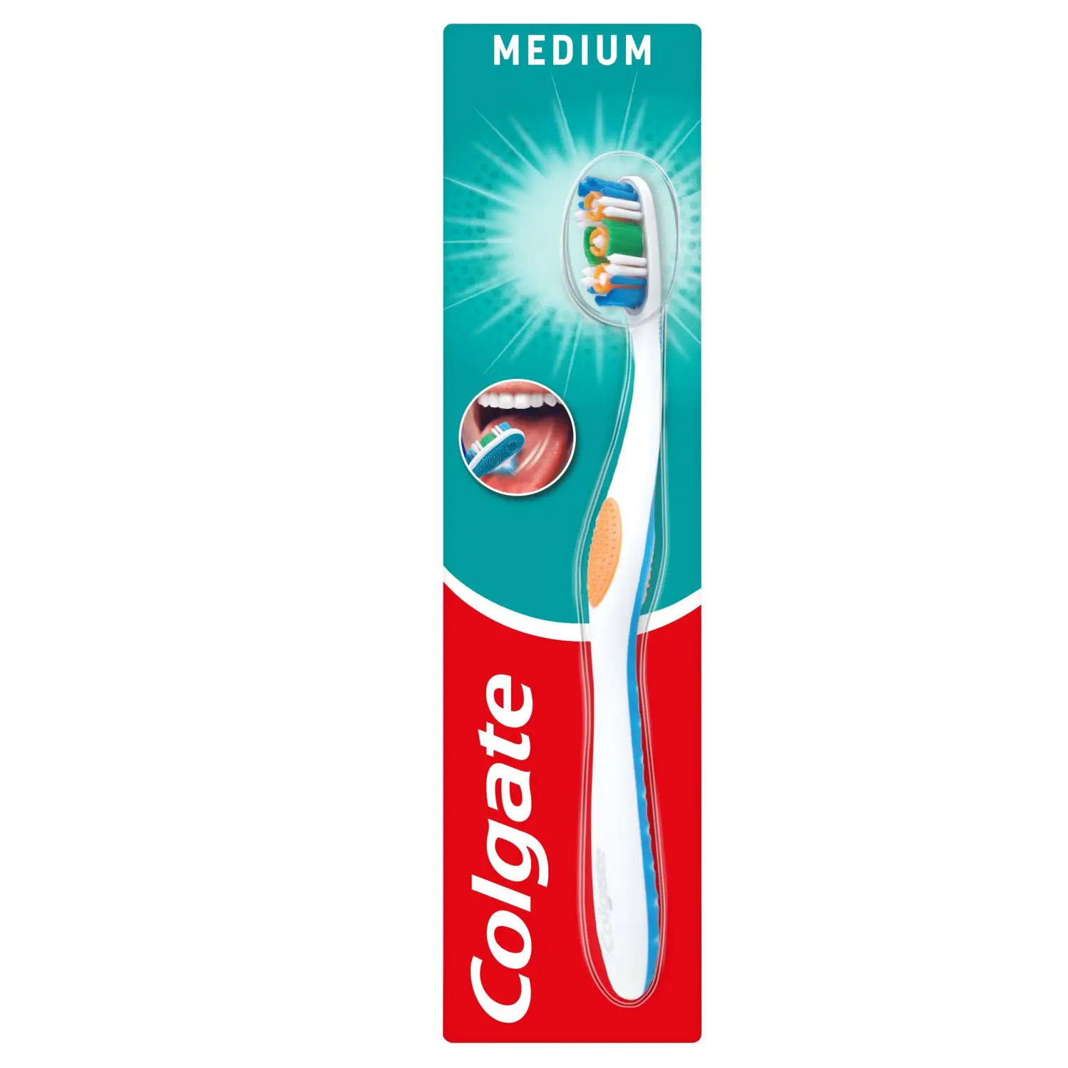 

Colgate 360° Whole Mouth Clean средняя зубная щетка, 1 шт.