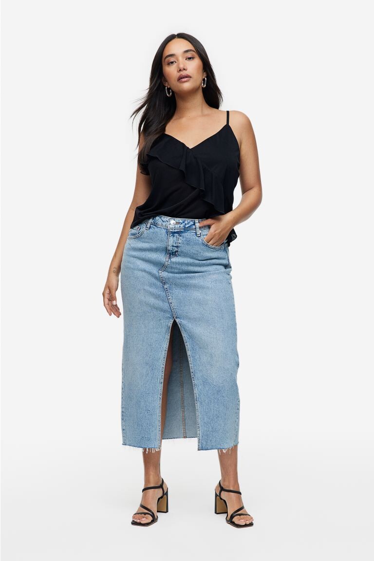 

Топ на бретельках с оборками H&M, черный
