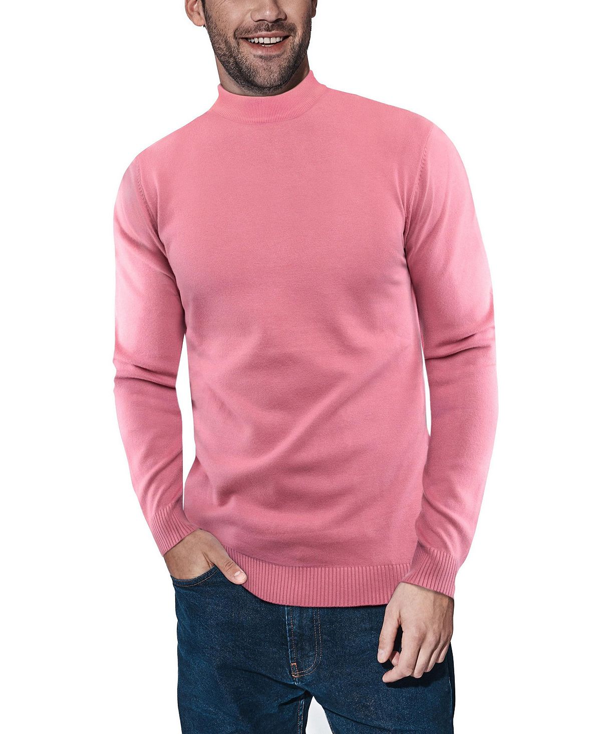 Мужской базовый пуловер средней плотности с воротником-стойкой X-Ray, лиловый мужской базовый пуловер средней плотности с воротником стойкой x ray