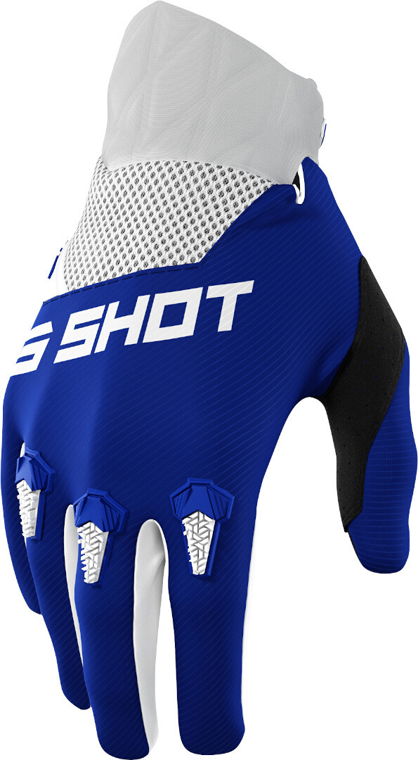 Перчатки Shot Devo с логотипом, синий/белый перчатки author синий белый