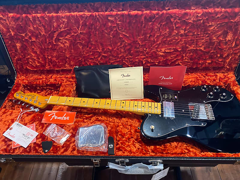 Fender American Vintage II '77 Telecaster Custom MN Black #VS220665 7lbs, 7.5oz Limited Belly Cut American Vintage II '77 Telecaster Custom with Maple Fretboard электрогитара suhr custom classic s antique with 2 humbuckers in black with roasted maple fretboard